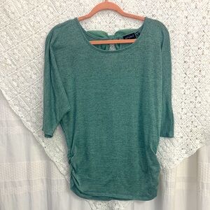 Tempted Teal Women's Shirt With Back Bow.